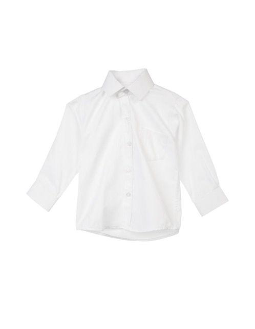 Camisa de vestir de algodón manga larga para niño
