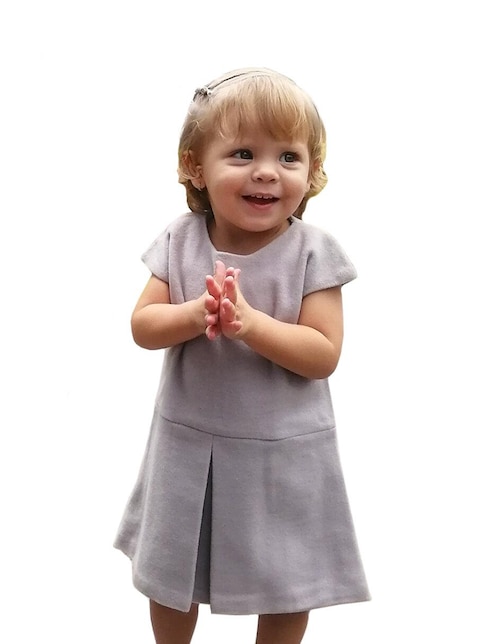 Vestido manga regular para niña