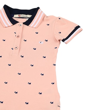 Playera tipo polo Ferrioni estampado logo para bebé