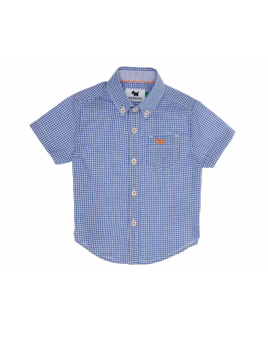 Camisa casual de algodón manga corta para niño