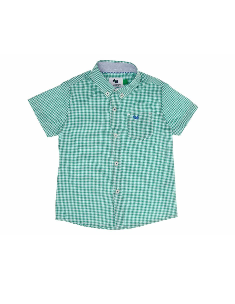 Camisa casual de algodón manga corta para niño Camisa casual de algodón manga corta para niño