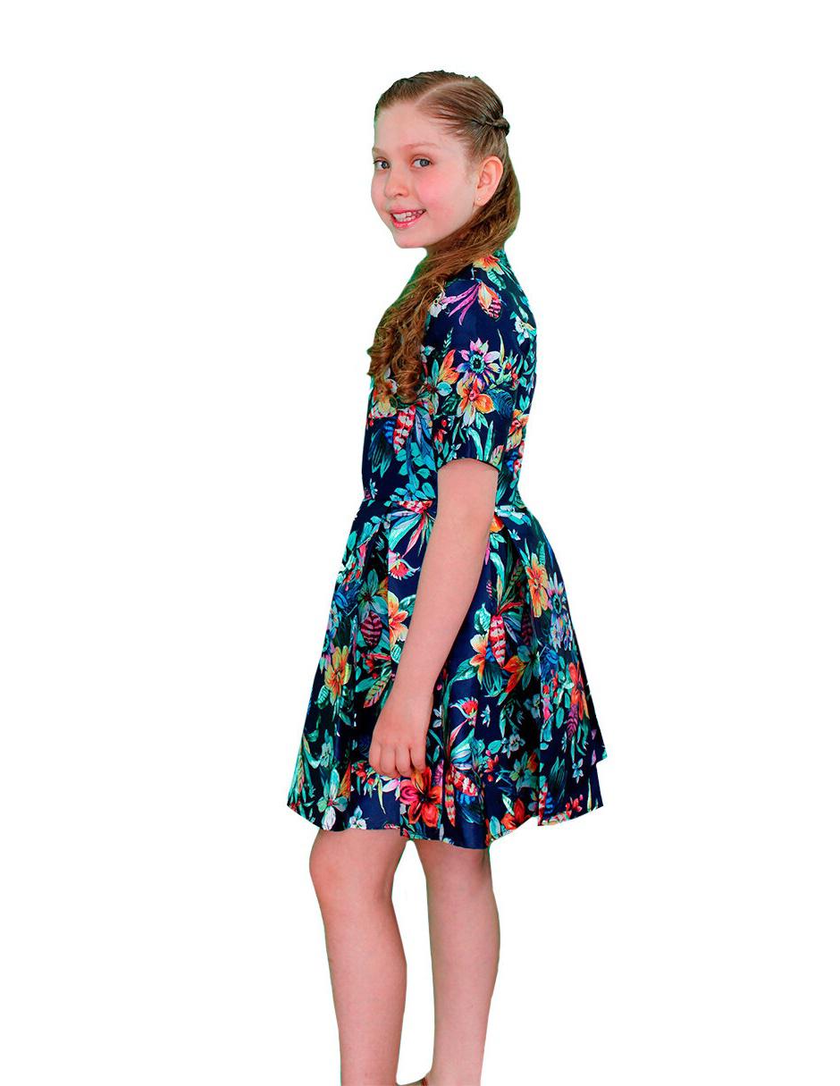 Vestido manga regular para niña 4