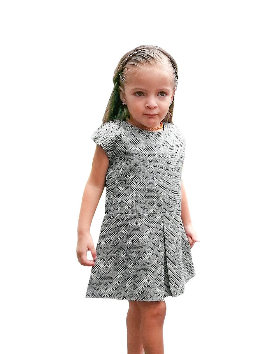Vestido manga regular para niña