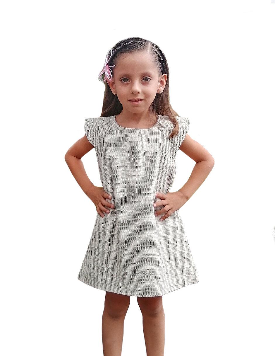 Vestido manga ranglán para niña Vestido manga ranglán para niña