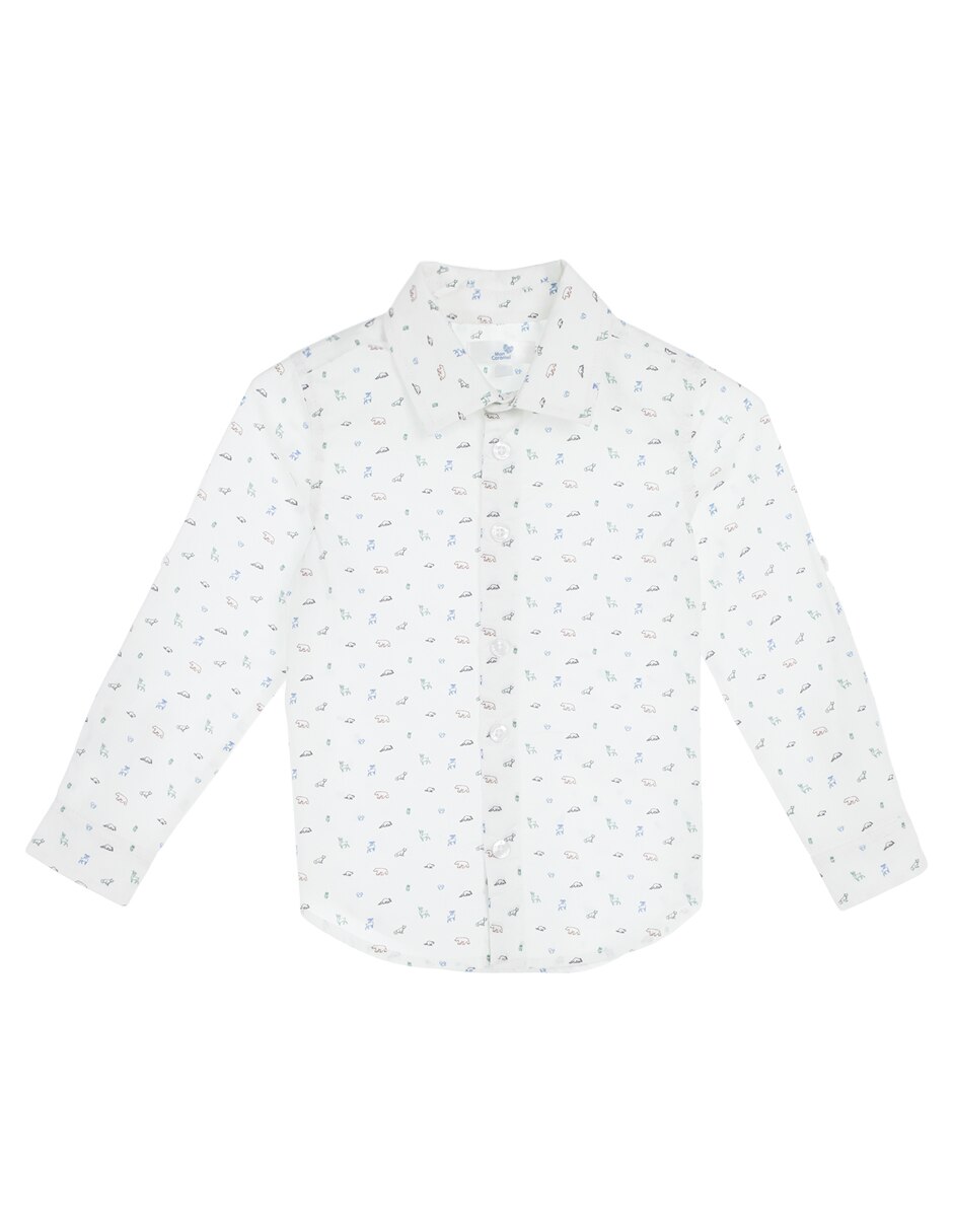 Camisa casual de algodón manga larga para niño 1